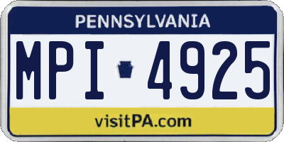 PA license plate MPI4925