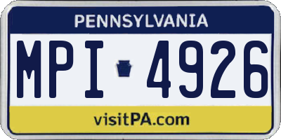 PA license plate MPI4926