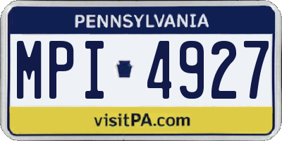 PA license plate MPI4927
