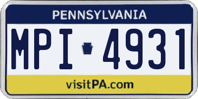 PA license plate MPI4931