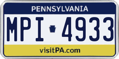 PA license plate MPI4933