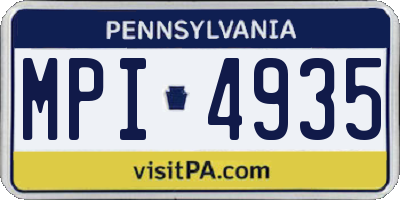 PA license plate MPI4935