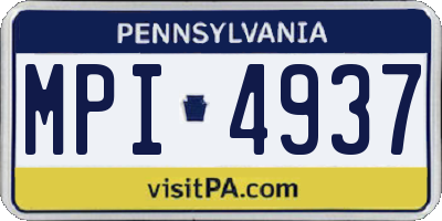 PA license plate MPI4937