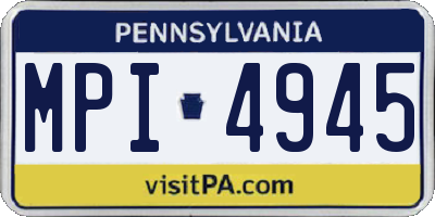 PA license plate MPI4945