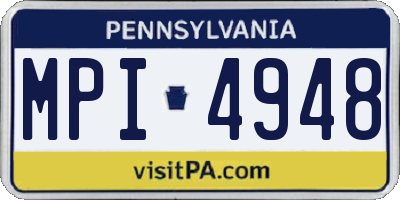 PA license plate MPI4948