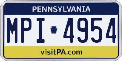 PA license plate MPI4954