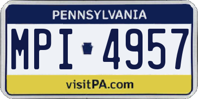 PA license plate MPI4957