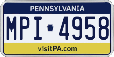 PA license plate MPI4958
