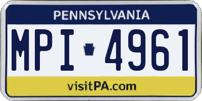PA license plate MPI4961