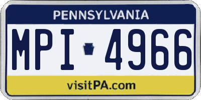 PA license plate MPI4966