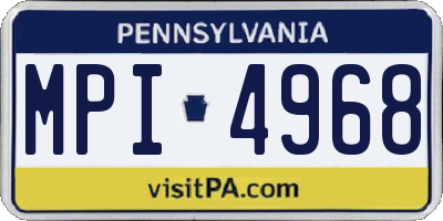 PA license plate MPI4968
