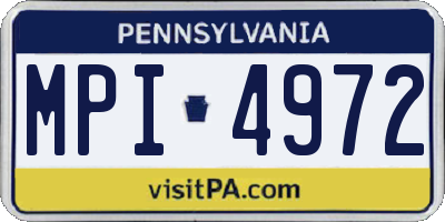 PA license plate MPI4972