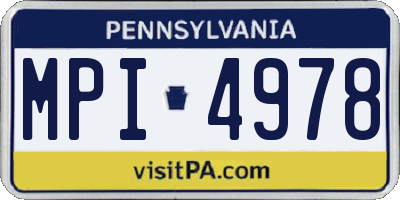 PA license plate MPI4978