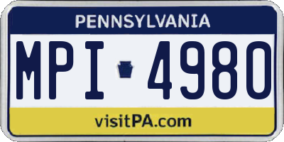 PA license plate MPI4980