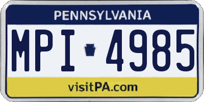 PA license plate MPI4985