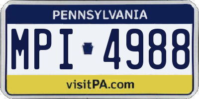 PA license plate MPI4988