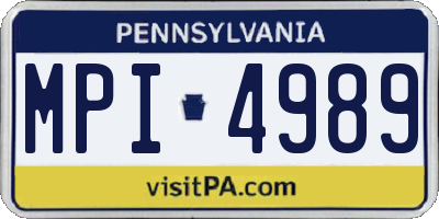 PA license plate MPI4989