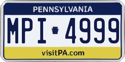 PA license plate MPI4999