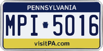 PA license plate MPI5016