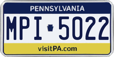 PA license plate MPI5022