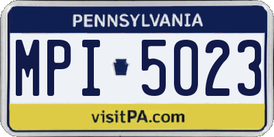 PA license plate MPI5023