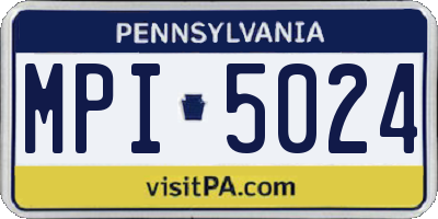 PA license plate MPI5024