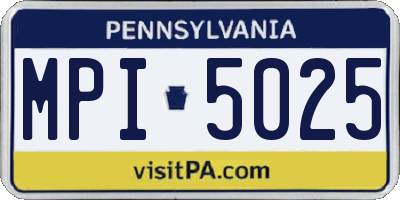 PA license plate MPI5025