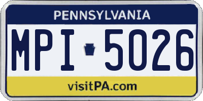 PA license plate MPI5026