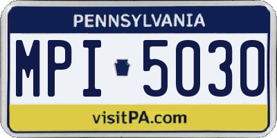 PA license plate MPI5030