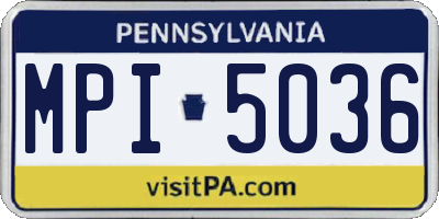 PA license plate MPI5036