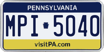PA license plate MPI5040