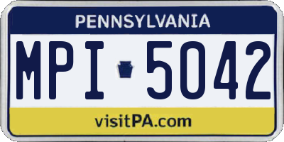 PA license plate MPI5042