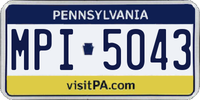 PA license plate MPI5043