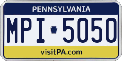 PA license plate MPI5050