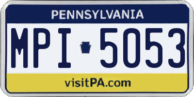 PA license plate MPI5053
