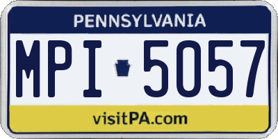PA license plate MPI5057