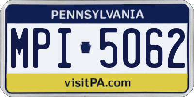 PA license plate MPI5062
