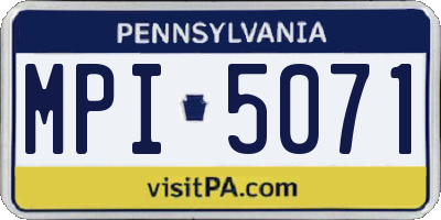PA license plate MPI5071