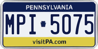 PA license plate MPI5075