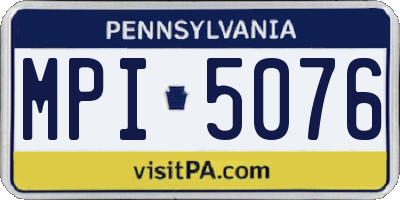 PA license plate MPI5076