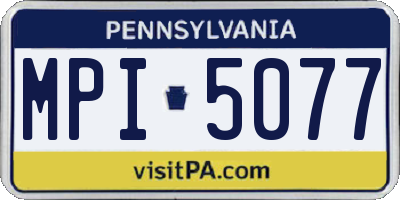PA license plate MPI5077