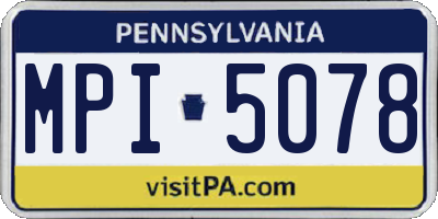 PA license plate MPI5078