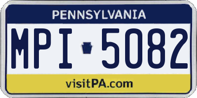 PA license plate MPI5082