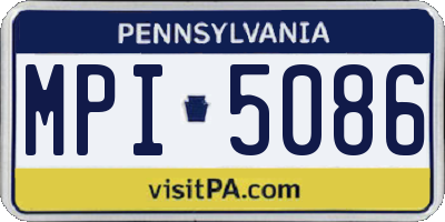 PA license plate MPI5086