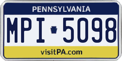 PA license plate MPI5098