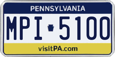 PA license plate MPI5100