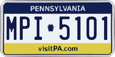PA license plate MPI5101