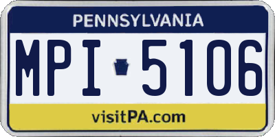 PA license plate MPI5106