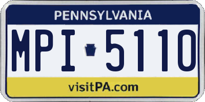 PA license plate MPI5110