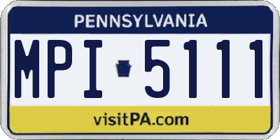PA license plate MPI5111